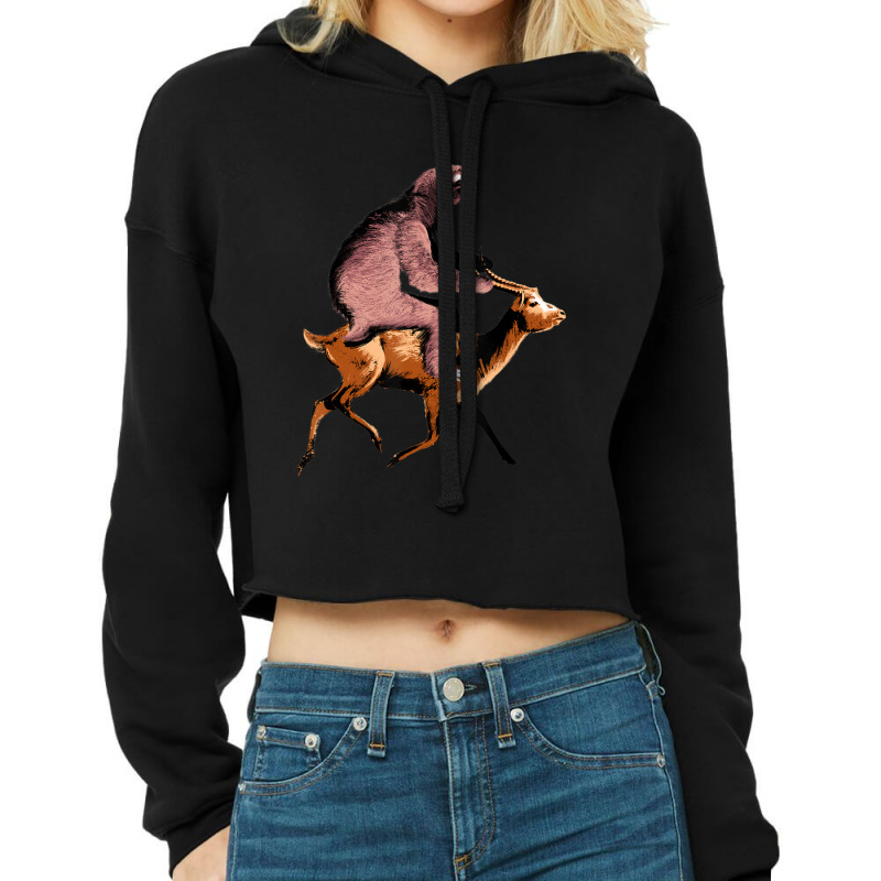 Mens Sloth Riding An Antelope Concert Lo Cropped Hoodie by cm-arts | Artistshot