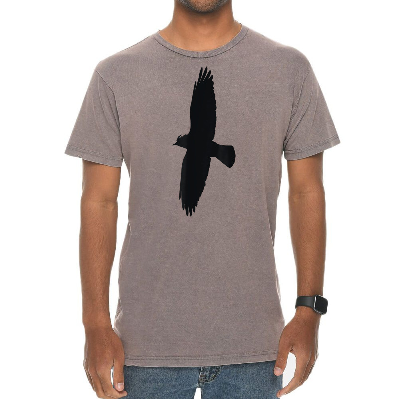 Minimalistic Jackdaw In Flight Silhouette Vector Art Cut Out T Shirt Vintage T-Shirt by cm-arts | Artistshot