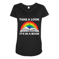 Take A Look It's In A Book Reading Vintage Retro Rainbow T Shirt Maternity Scoop Neck T-shirt | Artistshot