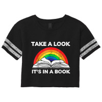 Take A Look It's In A Book Reading Vintage Retro Rainbow T Shirt Scorecard Crop Tee | Artistshot