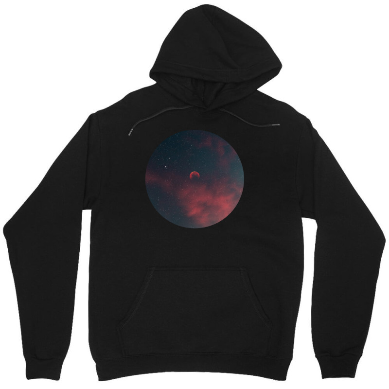 Outer Space Pop Socket Red Moon And Sky Unisex Hoodie by cm-arts | Artistshot