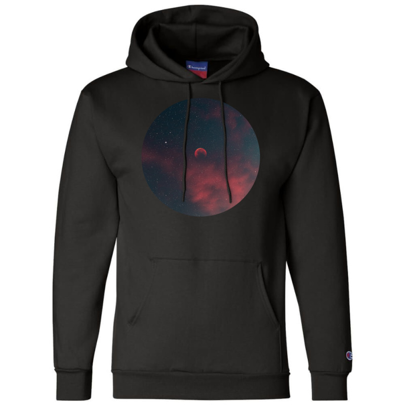 Outer Space Pop Socket Red Moon And Sky Champion Hoodie by cm-arts | Artistshot