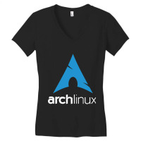 Dark Color Arch Linux Women's V-neck T-shirt | Artistshot