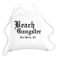 Beach Gangster Surfer Summer Drawstring Bags | Artistshot