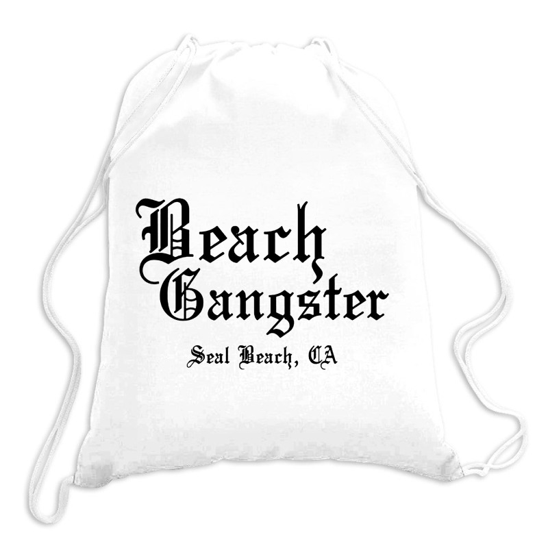 Beach Gangster Surfer Summer Drawstring Bags | Artistshot