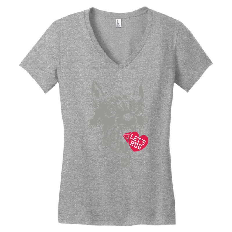 Screaming Wolf Love You Women's V-Neck T-Shirt by Chilistore | Artistshot