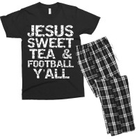 Jesus Sweet Tea & Football Y'all Southern Christian Men's T-shirt Pajama Set | Artistshot