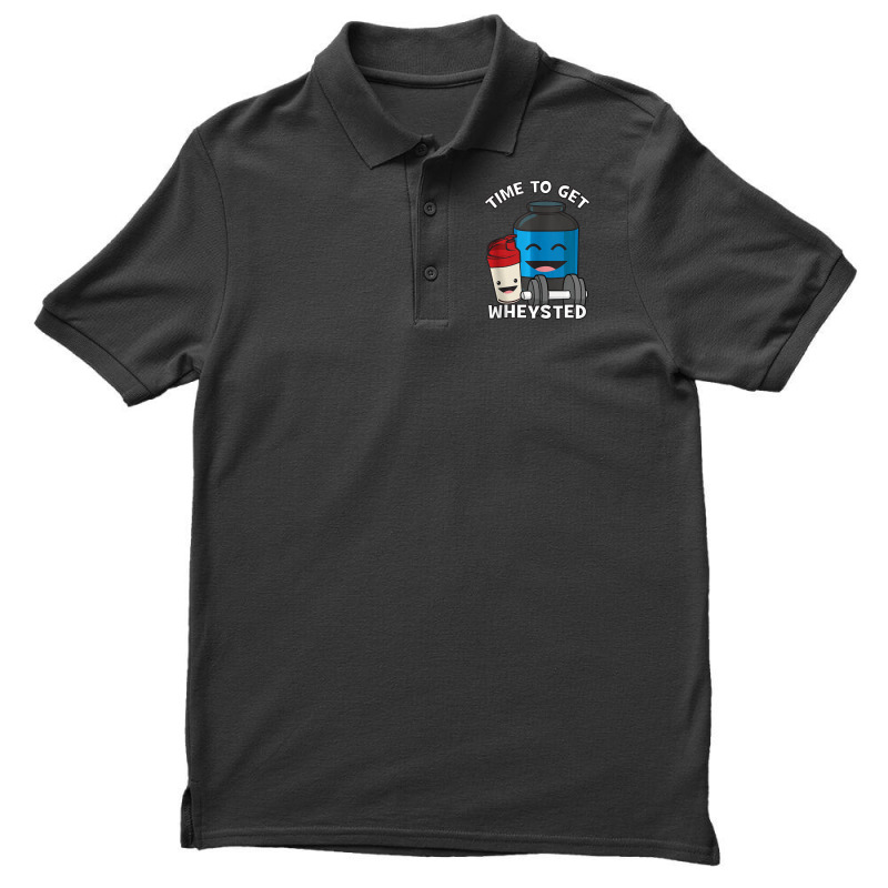 Time To Get Wheysted Protein Shake Cartoon Gym Men's Polo Shirt | Artistshot