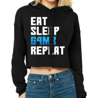 Eat Sleep Game Repeat Funny Leetcode Leet Cropped Hoodie | Artistshot