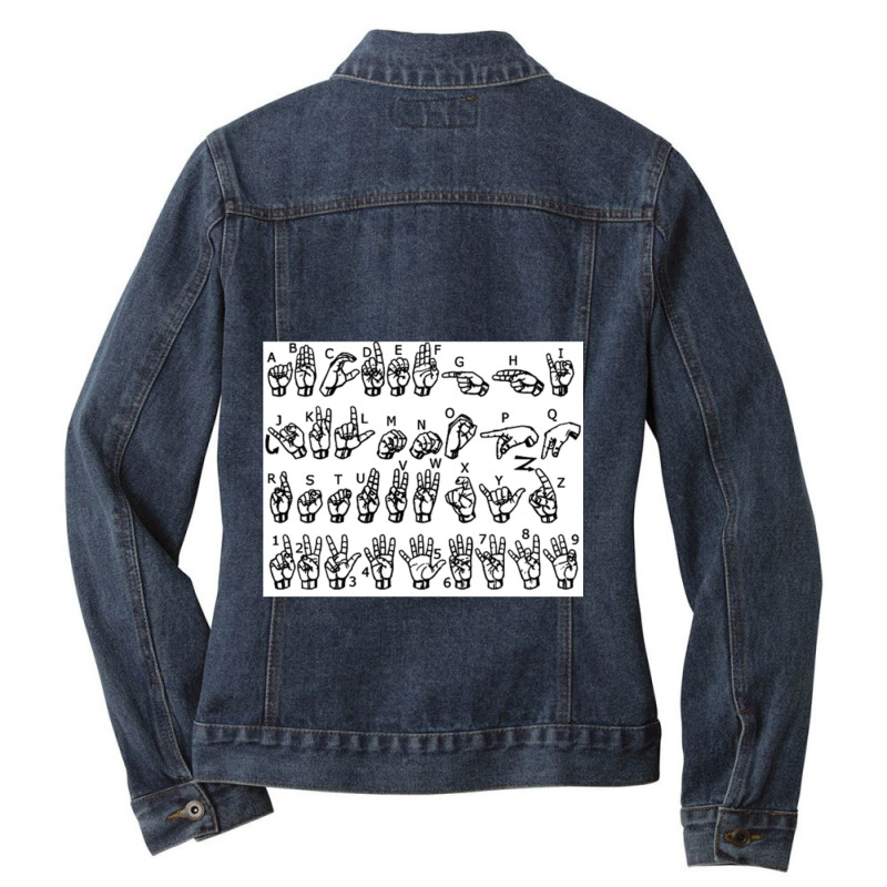 American Sign Language Alphabet Ladies Denim Jacket by STEVEHICKS | Artistshot