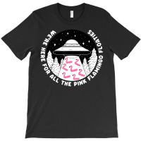 Ufo Alien Abduction Pink Flamingo Pool Float Fan T-shirt | Artistshot