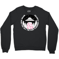 Ufo Alien Abduction Pink Flamingo Pool Float Fan Crewneck Sweatshirt | Artistshot