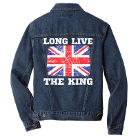 Long Live The King England Uk British Crown Support Flag T Shirt Men Denim Jacket | Artistshot