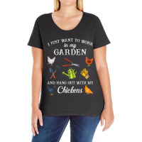 Work In My Garden Hangout With My Chickens Gardening Ladies Curvy T-shirt | Artistshot