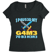 I Paused My Game To Be Here Mmo Rpg Gift Women's Triblend Scoop T-shirt | Artistshot