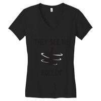 Hanukkah 2020 Dreidel Game Gift They See Me Rollin_ Jewish T-shirt Women's V-neck T-shirt | Artistshot