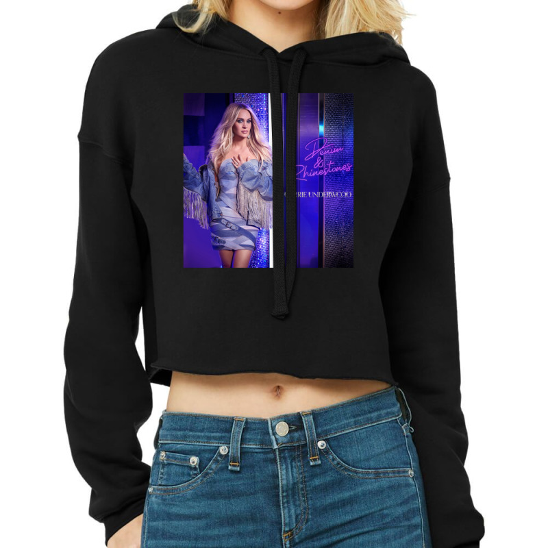 Denim Carrie Rhinestones Album Tour 2022 Masmay Cropped Hoodie by cm-arts | Artistshot