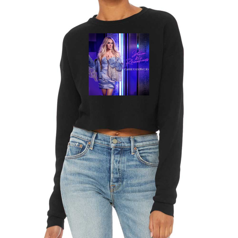 Denim Carrie Rhinestones Album Tour 2022 Masmay Cropped Sweater by cm-arts | Artistshot