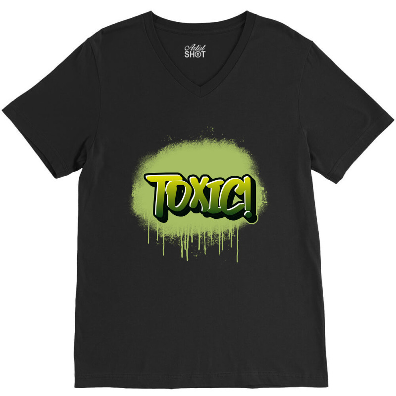 Toxic Graffiti, Toxic Graffiti Art, Toxic Graffiti Vintage, Toxic Graf V-Neck Tee by SHQINDIO | Artistshot