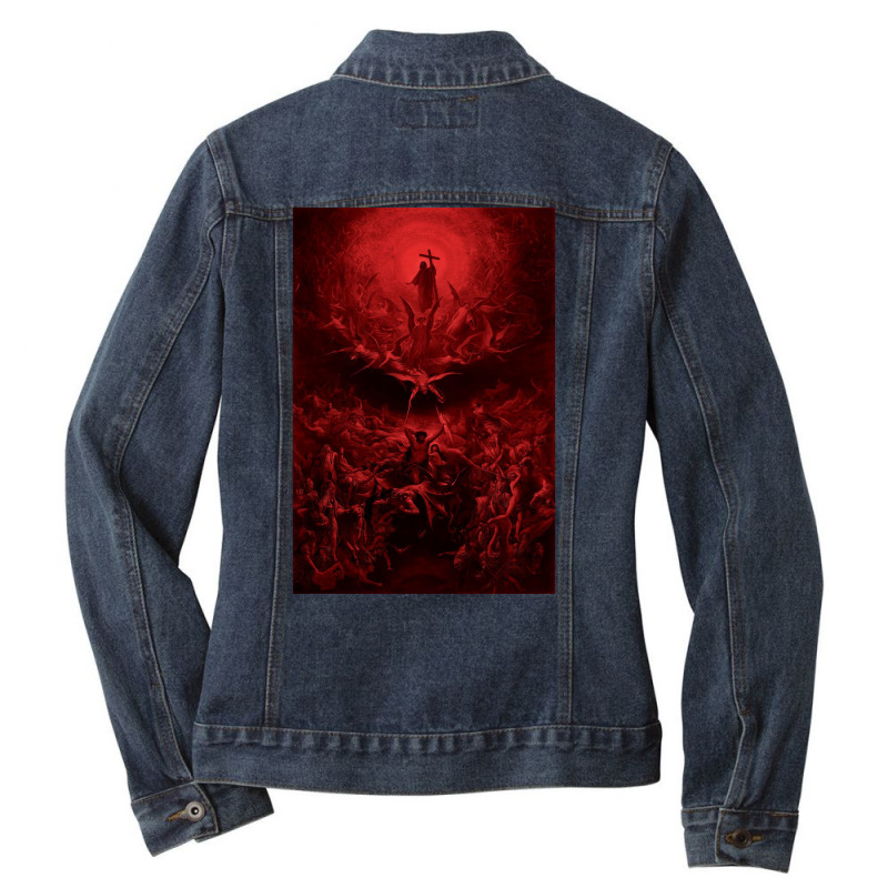 Occult Gothic Dark Satanic Unholy Witchcraft Grunge Emo Goth Long Slee Ladies Denim Jacket by cm-arts | Artistshot