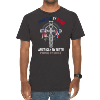 Dominican By Blood American By Birth Dominican Republic Flag T Shirt Vintage T-shirt | Artistshot