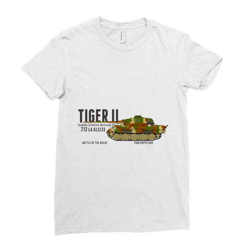 Tiger Ii 213 La Gleize Battle Of The Bulge   Panzer Ladies Fitted T-Shirt by gemuruhe | Artistshot