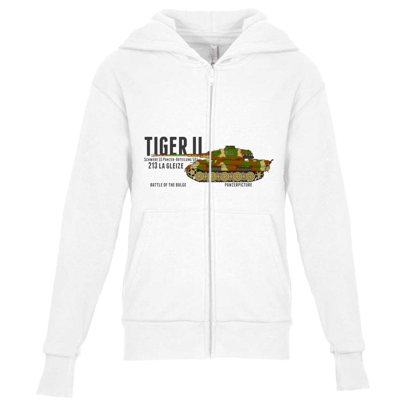 Tiger Ii 213 La Gleize Battle Of The Bulge   Panzer Youth Zipper Hoodie by gemuruhe | Artistshot