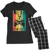 Level 7 Unlocked Vintage Gamer 7th Birthday Gift Women's Pajamas Set | Artistshot