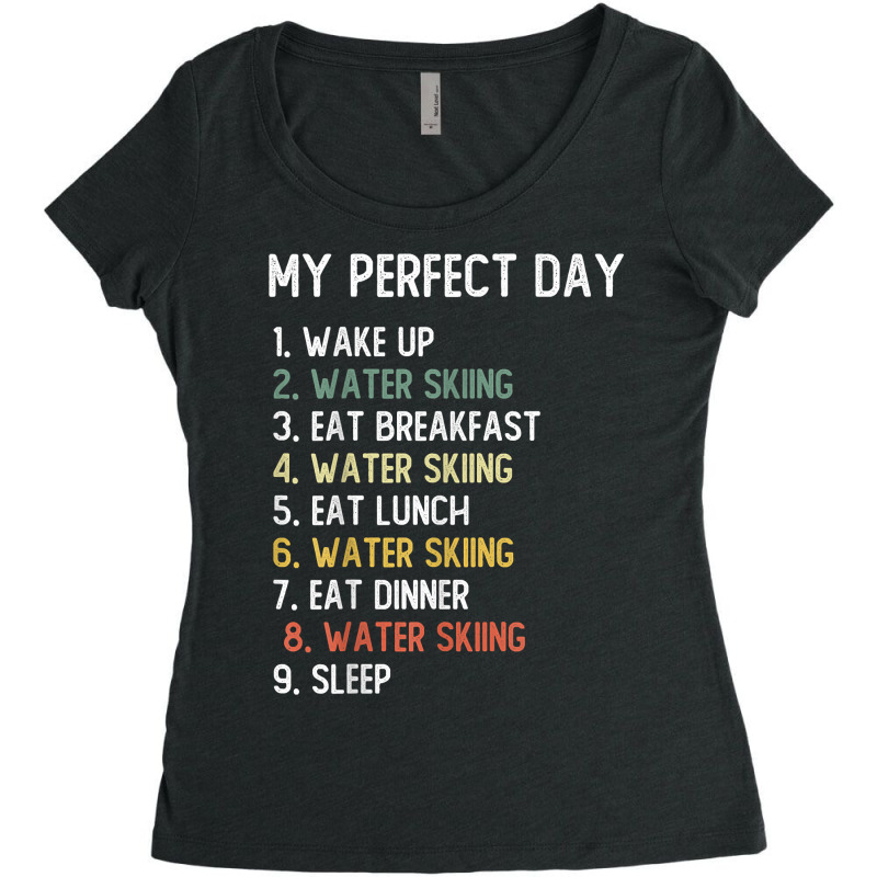 Perfect Day Water Skiing Shirts Men Boys Teen Water Skiing T Shirt Women's Triblend Scoop T-shirt by cm-arts | Artistshot