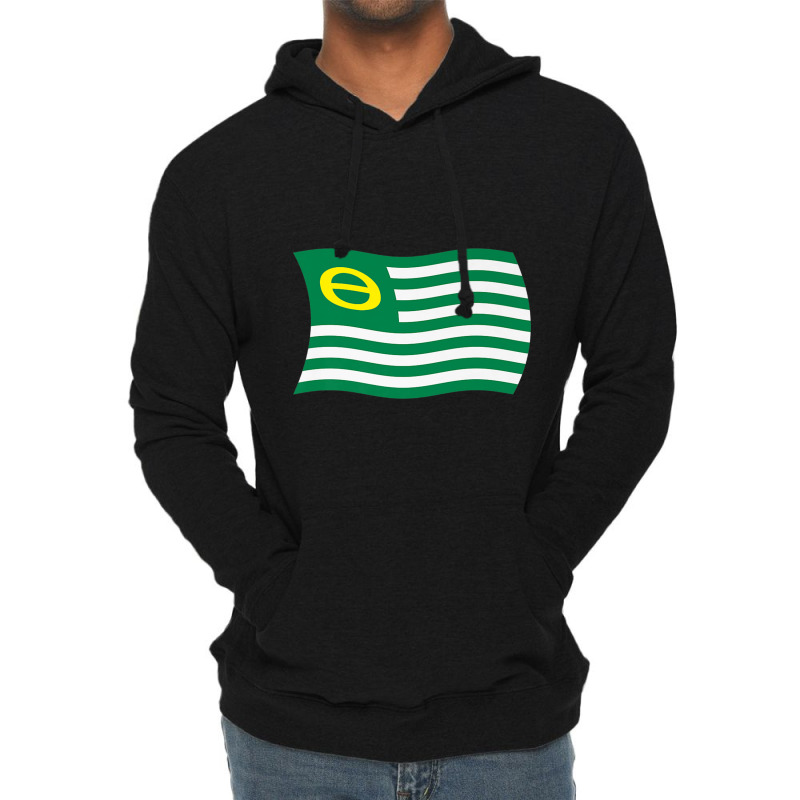 Wavy Retro Ecology Movement Flag Earth Day Climate Change Premium Lightweight Hoodie | Artistshot