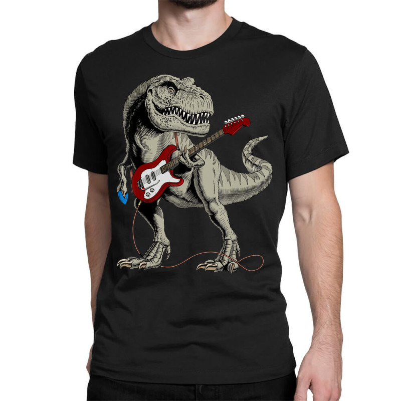 Guitar Dinosaur Playing Guitar Classic T-shirt by Kosdapen517 | Artistshot