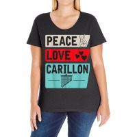 Peeace Love Carillon Bell Ringer Music, Carillon Music Lover T Shirt Ladies Curvy T-shirt | Artistshot