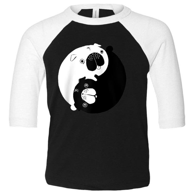 Cute Yin Yang Pugs Oriental Dog And Animal Lovers' Puppy Raglan Baseba Toddler 3/4 Sleeve Tee | Artistshot