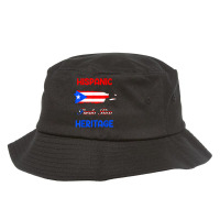 Puerto Rico Map Flag Hispanic Heritage Latin Month T Shirt Bucket Hat | Artistshot