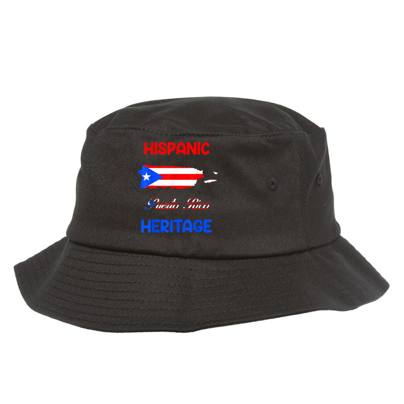 Puerto Rico Map Flag Hispanic Heritage Latin Month T Shirt Bucket Hat by cm-arts | Artistshot