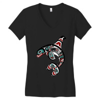 Orca Killer Whale Pacific Northwest Alaska Native American Women's V-neck T-shirt | Artistshot