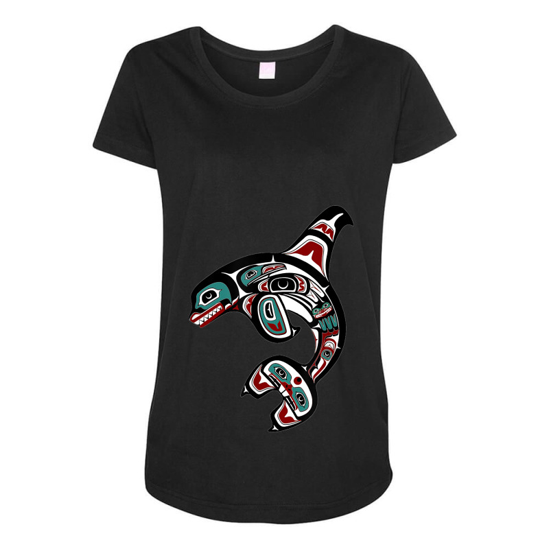 Orca Killer Whale Pacific Northwest Alaska Native American Maternity Scoop Neck T-shirt by OliviaStoica | Artistshot