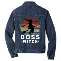 I'm The Boss Witch Cute Witchy Halloween Witch Coven Vibe Long Sleeve Men Denim Jacket | Artistshot