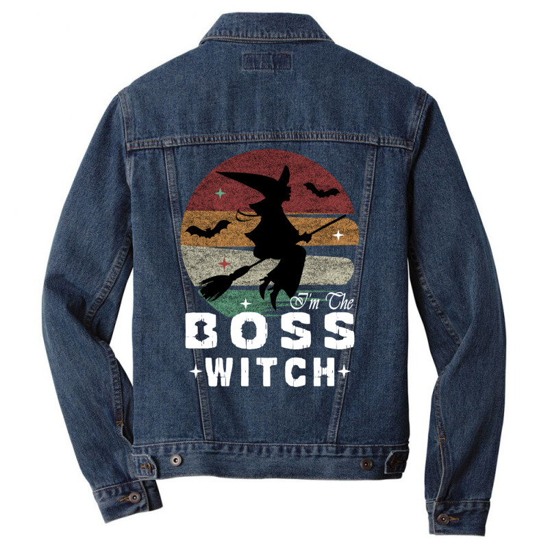 I'm The Boss Witch Cute Witchy Halloween Witch Coven Vibe Long Sleeve Men Denim Jacket by cm-arts | Artistshot