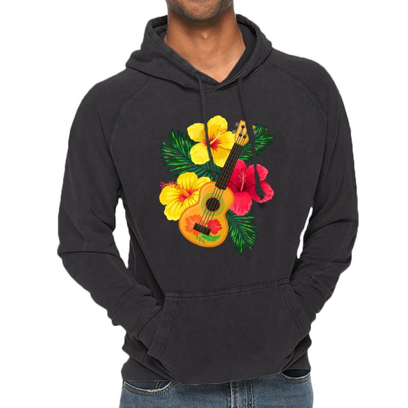 Hawaiian Ukulele Lute Guitar Hibiscus Vintage Hoodie | Artistshot