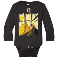 K2 Mountain Peak Summit Climber Long Sleeve Baby Bodysuit | Artistshot