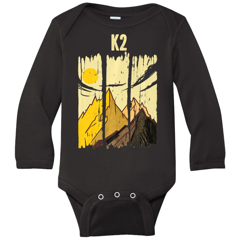 K2 Mountain Peak Summit Climber Long Sleeve Baby Bodysuit by cm-arts | Artistshot