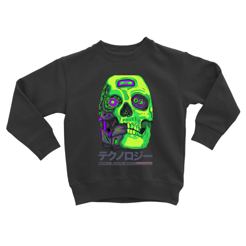 Cybernetic Cyberpunk Futuristic Skull Toddler Sweatshirt by dyahayusutra | Artistshot