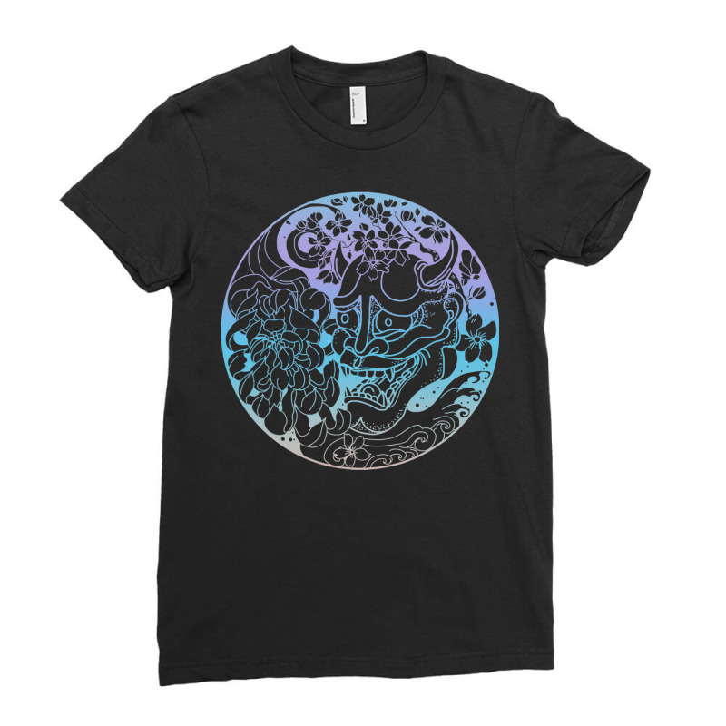 Samurai Warrior Mask, Hannya Oni Mask Japan Anime T Shirt Ladies Fitted T-Shirt by MleczynskiShae | Artistshot