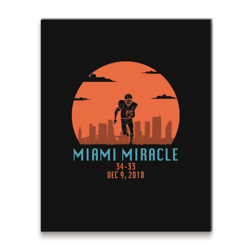 Miami Miracle Funny Football Dolphins Metal Print Vertical | Artistshot