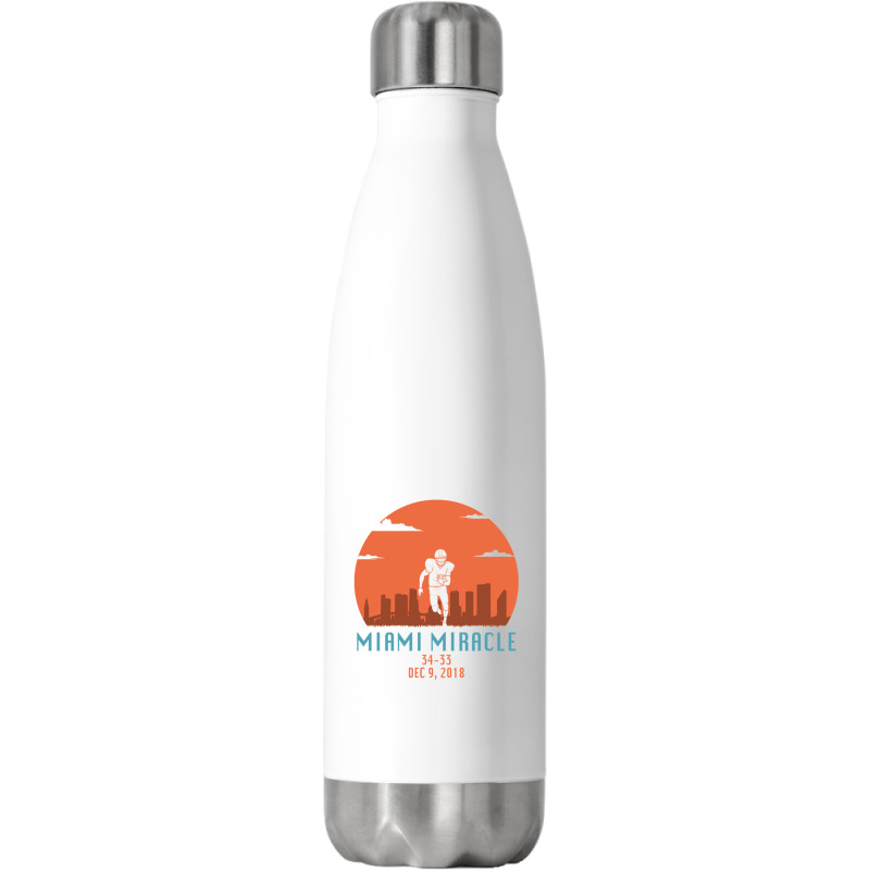 Miami Miracle Funny Football Dolphins Stainless Steel Water Bottle | Artistshot