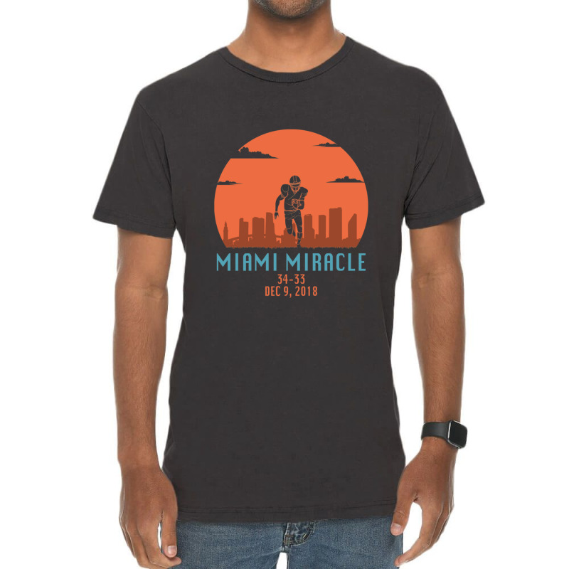 Miami Miracle Funny Football Dolphins Vintage T-shirt | Artistshot