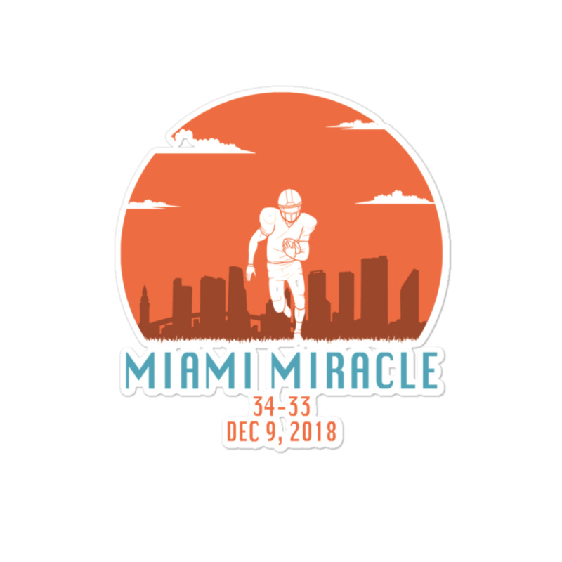 Miami Miracle Funny Football Dolphins Sticker | Artistshot