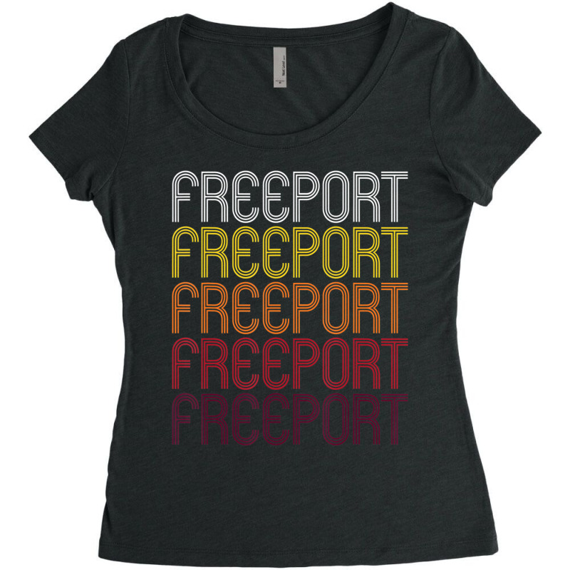 Freeport, Fl Vintage Style Florida Women's Triblend Scoop T-shirt by Mello Greenwood | Artistshot