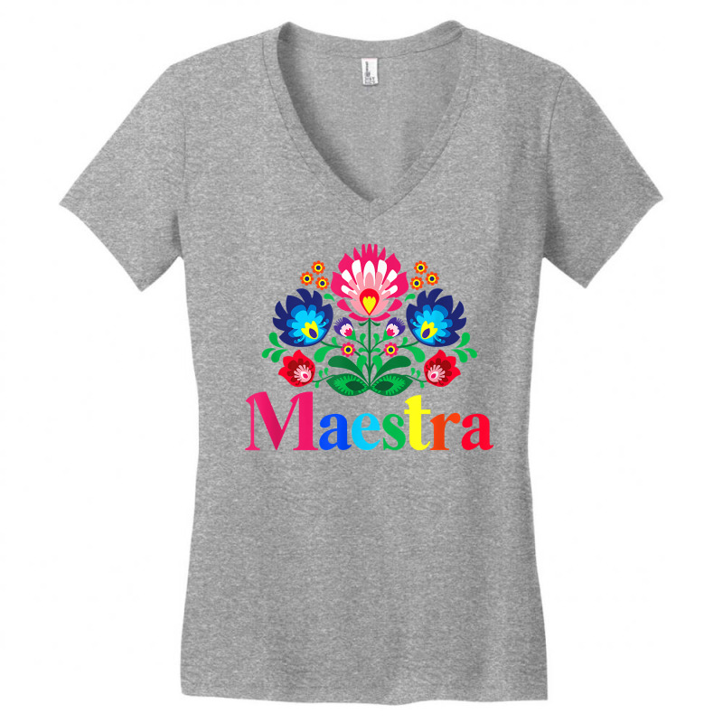 Maestra Proud Spanish Teacher Bilingual Teacher Latina T Shirt Women's V-Neck T-Shirt by cm-arts | Artistshot